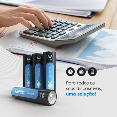 Pilha Comum AA 1.5V Pacote Com 4 Unid.