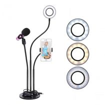 Ring Light Iluminador Led Com Suporte De Celular Microfone