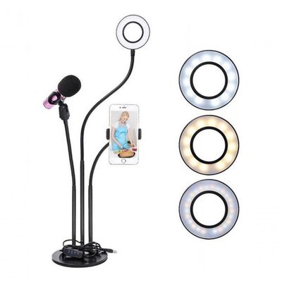 Ring Light Iluminador Led Com Suporte De Celular Microfone