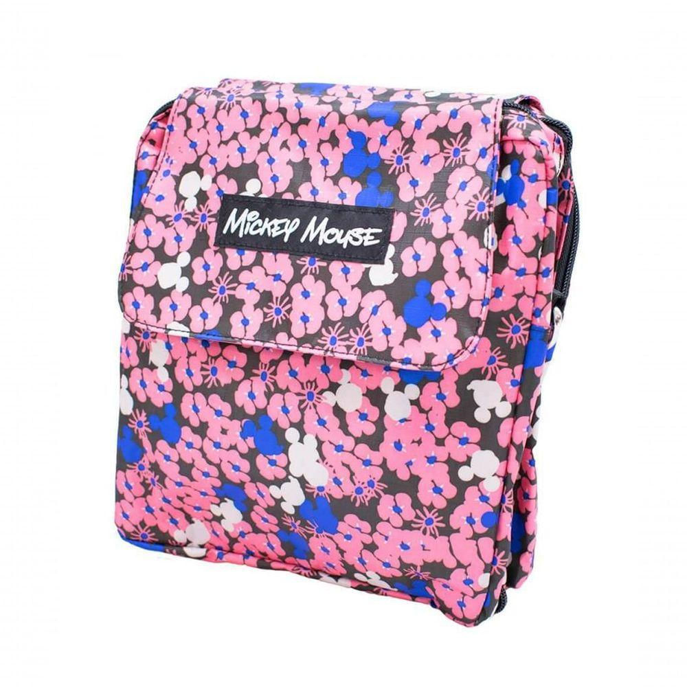 Bolsa Dobrável De Viagem 2 Em 1 Florido Rosa Mickey Mouse
