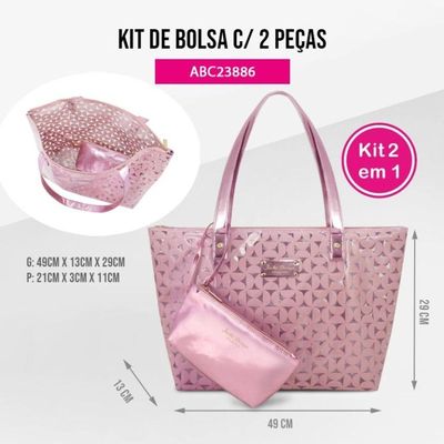 Kit De Bolsa E Necessaire De 2 Pçs Glitz Jacki Design Rosa