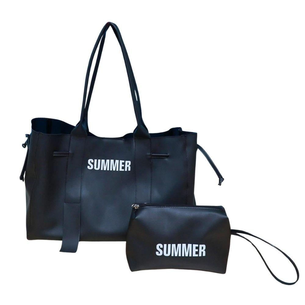 Kit Bolsa Sacola E Necessaire Summer Espaçosa Praia Clube Academia Dia A Dia