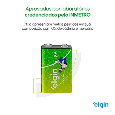 Bateria Alcalina 9v - Elgin