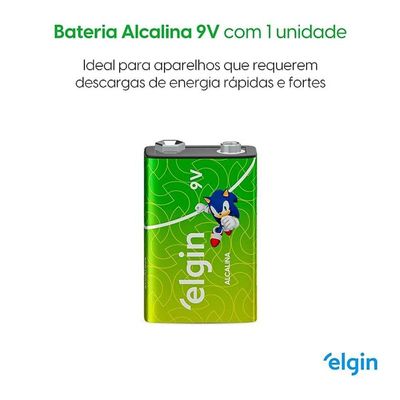 Bateria Alcalina 9v - Elgin