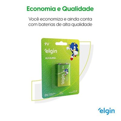 Bateria Alcalina 9v - Elgin