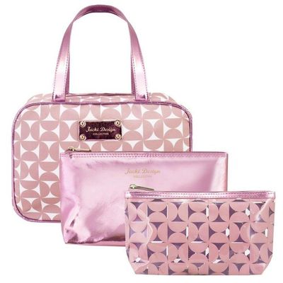 Kit De Necessaire Com 3 Pçs Glitz Jacki Design Rosa