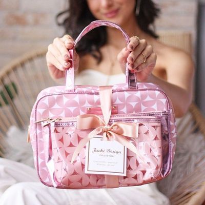 Kit De Necessaire Com 3 Pçs Glitz Jacki Design Rosa