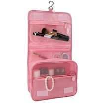 Necessaire Com Gancho Para Viagem Estampa Lisa Jacki Design Rosa