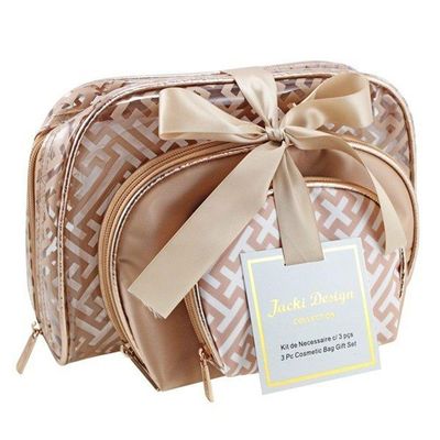 Kit De Necessaire Com 3 Peças Diamantes Jacki Design Dourado