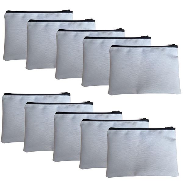 Kit 10 Necessaire 12x18 Quadrada Estojo Sublimação Dtf Branco