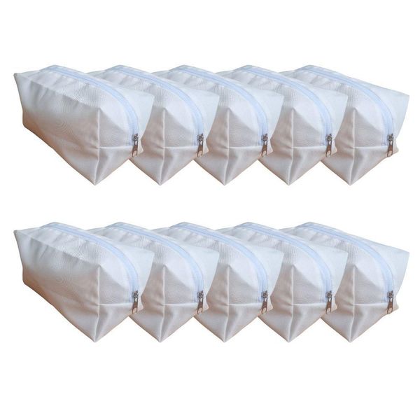 Kit 10 Necessaire Branca Nylon300 Ideal Sublimação Branco