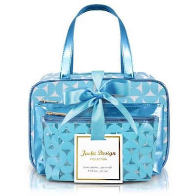 Kit De Necessaire Com 3 Pçs Glitz Jacki Design Azul