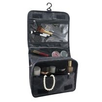 Necessaire Com Gancho Para Viagem Estampa Listrada Jacki Design Preto