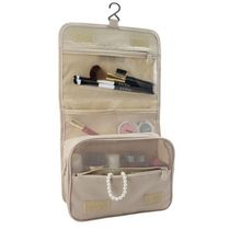 Necessaire Com Gancho Para Viagem Estampa Lisa Jacki Design Creme