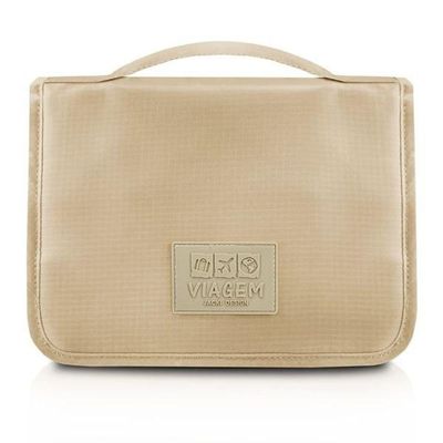 Necessaire Com Gancho Para Viagem Estampa Lisa Jacki Design Creme