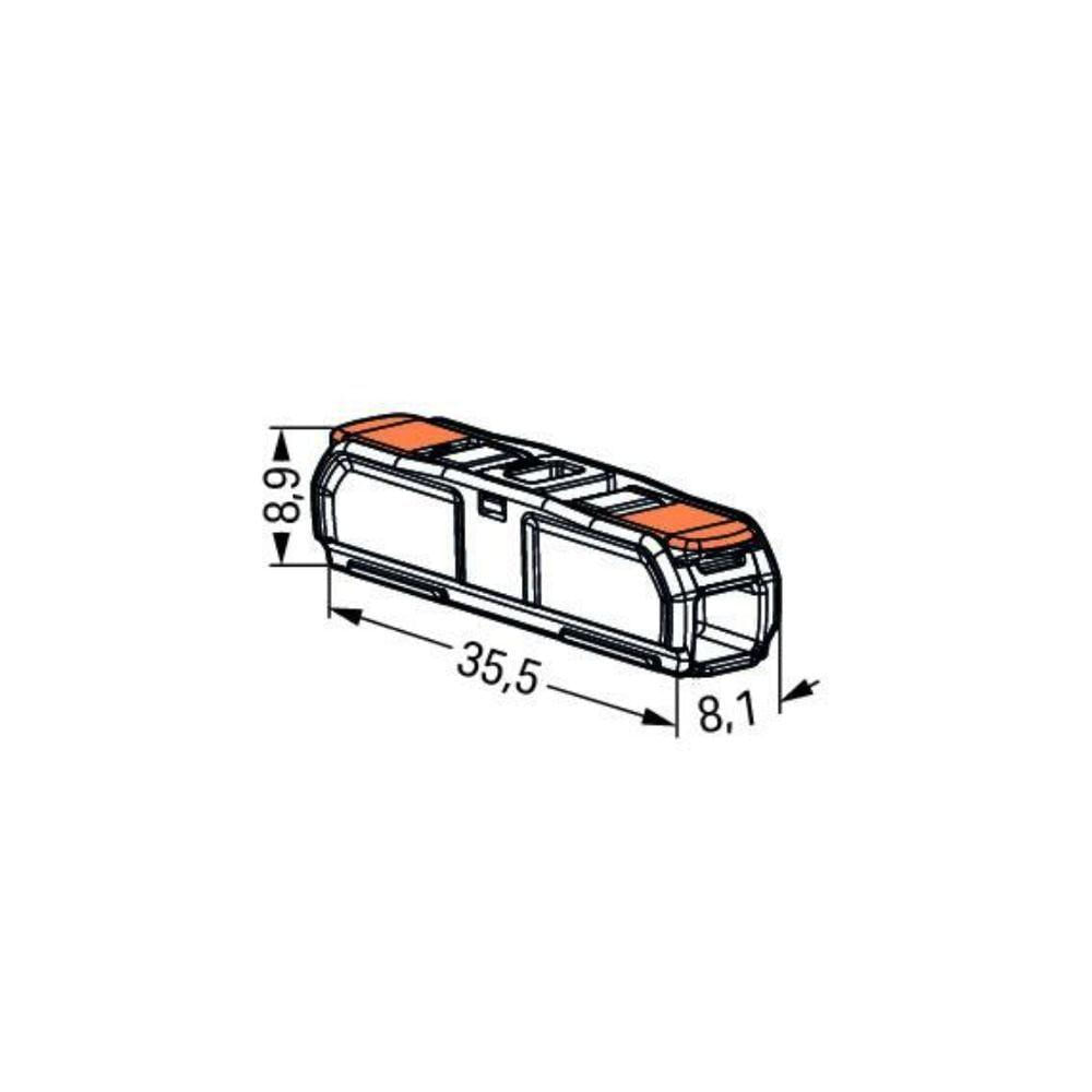 Emenda Inline Reta 2 Vias 0,25-4,0mm 221-2411 - Wago