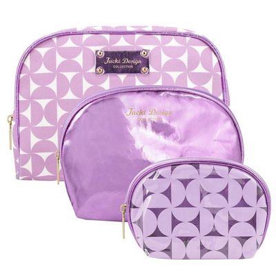 Kit De Necessaire Com 3 Pçs Glitz Jacki Design Roxo