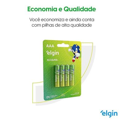 Pilha Alcalina Aaa Blister 4 Peças - Elgin