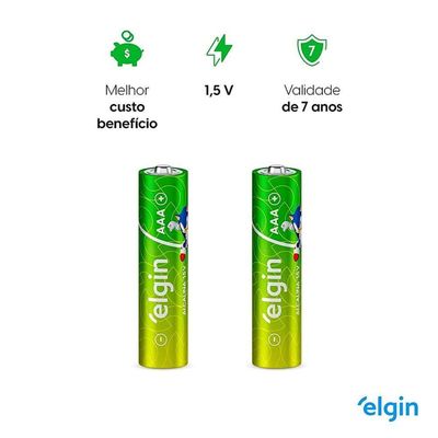 Pilha Alcalina Aaa Blister 4 Peças - Elgin