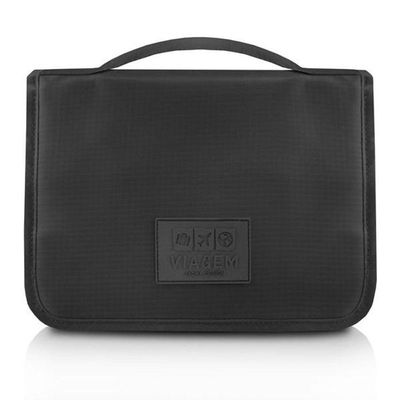 Necessaire Com Gancho Para Viagem Estampa Lisa Jacki Design Preto