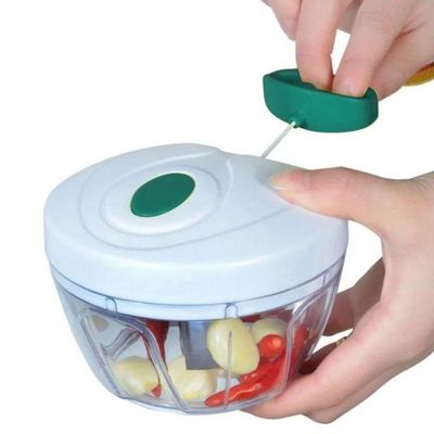 Mini Processador Manual De Alimentos A Corda 3 Laminas