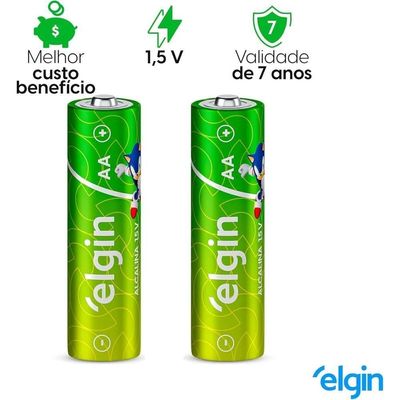 Pilha Alcalina Aa Pequena Cartela Com 4 Unidades Elgin