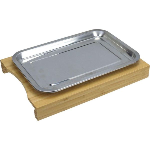 Tábua De Corte 1 Gaveta Coletora Inox Home&co Retangular Bambu 4x34x24cm Natural