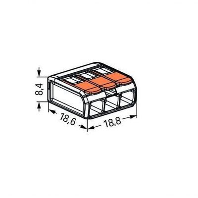 Conector Emenda Compacto Wago 221-413 - 3 Pólos Até 4mm²