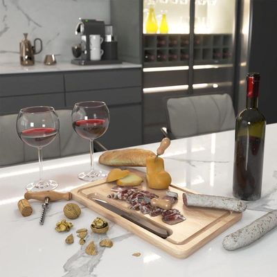 Tábua De Carne De Madeira Pinus Com Faca - Stolf