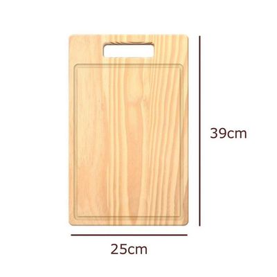 Tábua De Carne De Madeira Pinus Com Pegador- Stolf 39x25