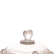 Açucareiro Com Colher Cristal Coração Lyor 9,5x12cm