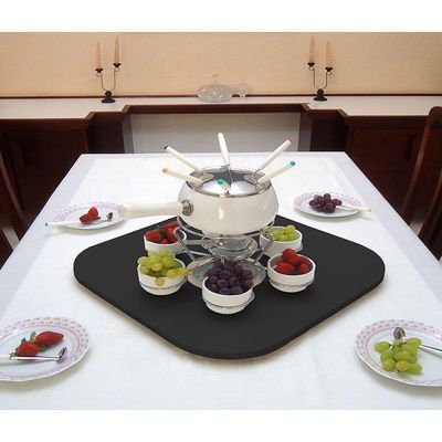 Prato Giratório Centro De Mesa Tampo Tábua Para Mesa 60 Cm - Preto Laca