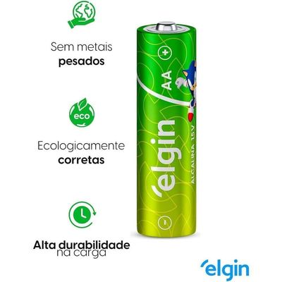 Pilha Alcalina Aa Pequena Cartela Com 8 Unidades Elgin