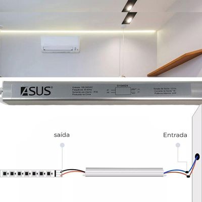 Fonte Slim Drive 24w Bivolt 12v 2a Perfil Fita Led Ip20 Iluminaçao Lustre Luminaria