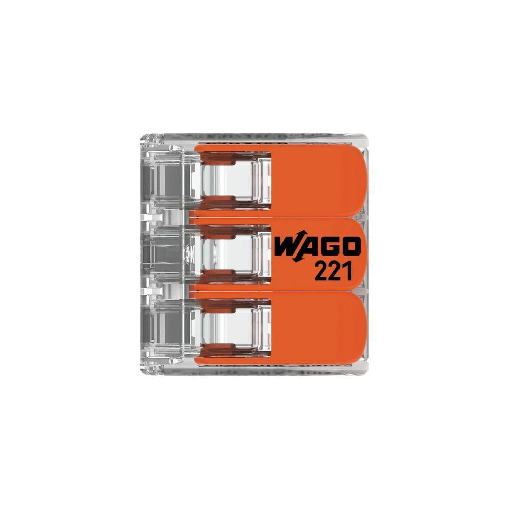 3 Conectores Emenda 4mm 3 Polos 221-413 - Wago