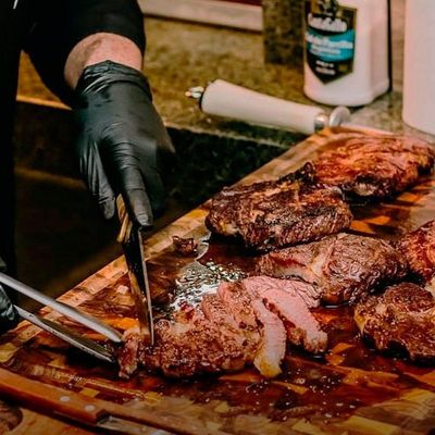 Tábua De Carne Para Churrasco Madeira Invertida Teca - Stolf 58,5x38