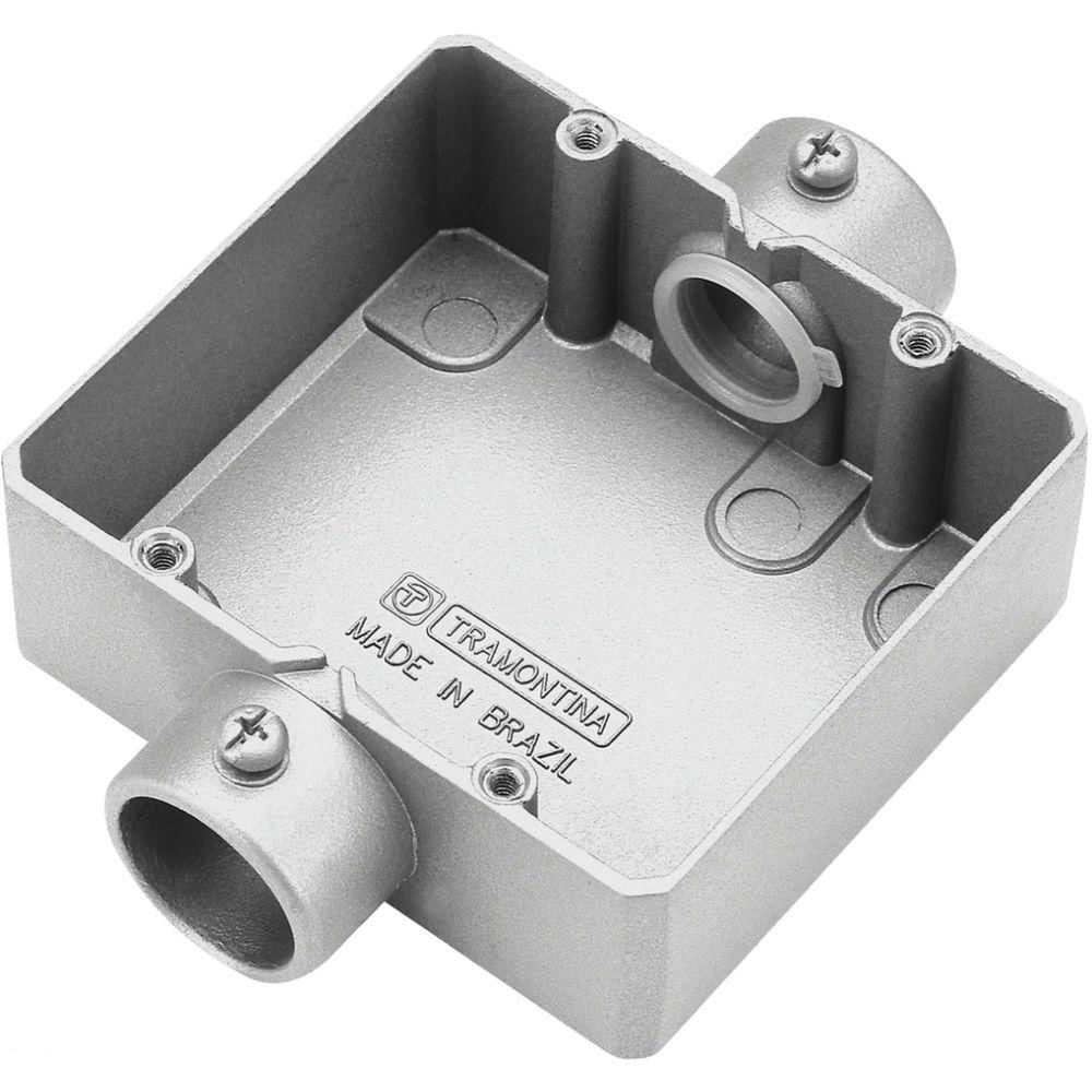 Condulete Duplo 3/4" Tipo "cd" - Sem Tampa / Rosca Bsp / Com Pintura Eletrostática A Pó Tramontina