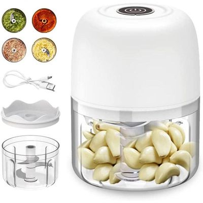 Mini Processador De Alimentos 3 Lâminas Elétrico Bivolt Usb - Branco Q-2157