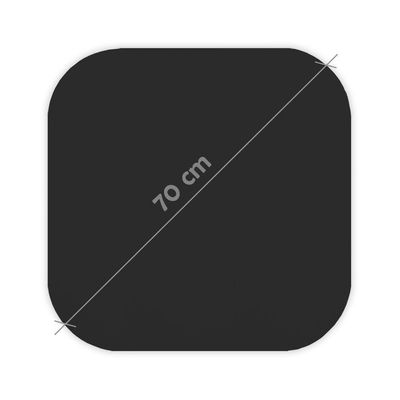 Prato Giratório Centro De Mesa Tampo Tábua Para Mesa 70 Cm - Preto Laca