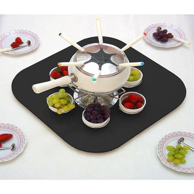 Prato Giratório Centro De Mesa Tampo Tábua Para Mesa 70 Cm - Preto Laca