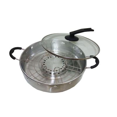 Churrasqueira Grill Para Boca De Fogão Com Tampa De Vidro