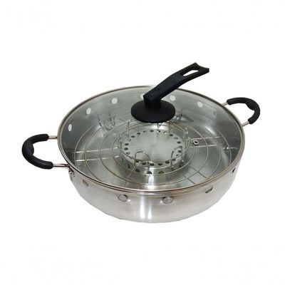 Churrasqueira Grill Para Boca De Fogão Com Tampa De Vidro