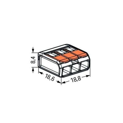 20 Conectores Emenda 4mm 3 Polos 221-413 - Wago