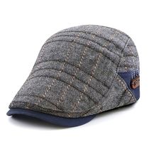 Boina Italiana Masculina Com Detalhe De Linhas Estilo Casual Cinza