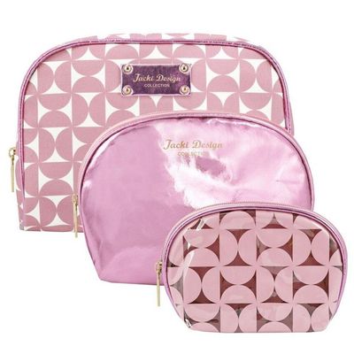 Kit De Necessaire Com 3 Pçs Glitz Jacki Design Rosa