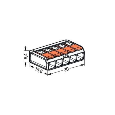 12 Conectores Emenda 4mm 5 Polos 221-415 - Wago