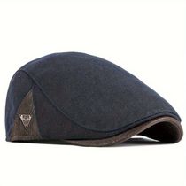 Boina De Outono Masculino Retro Ivy Estilo Gatsby Ajustável E Elegante Azul-marinho