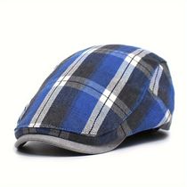 Boina Xadrez Vintage Respiraveis E Leves Unissex Azul