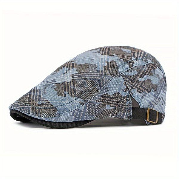 Boina De Camuflagem Inspirada Em Vintage , Algodão Respirável Azul