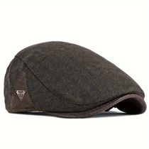 Boina De Outono Masculino Retro Ivy Estilo Gatsby Ajustável E Elegante Marrom